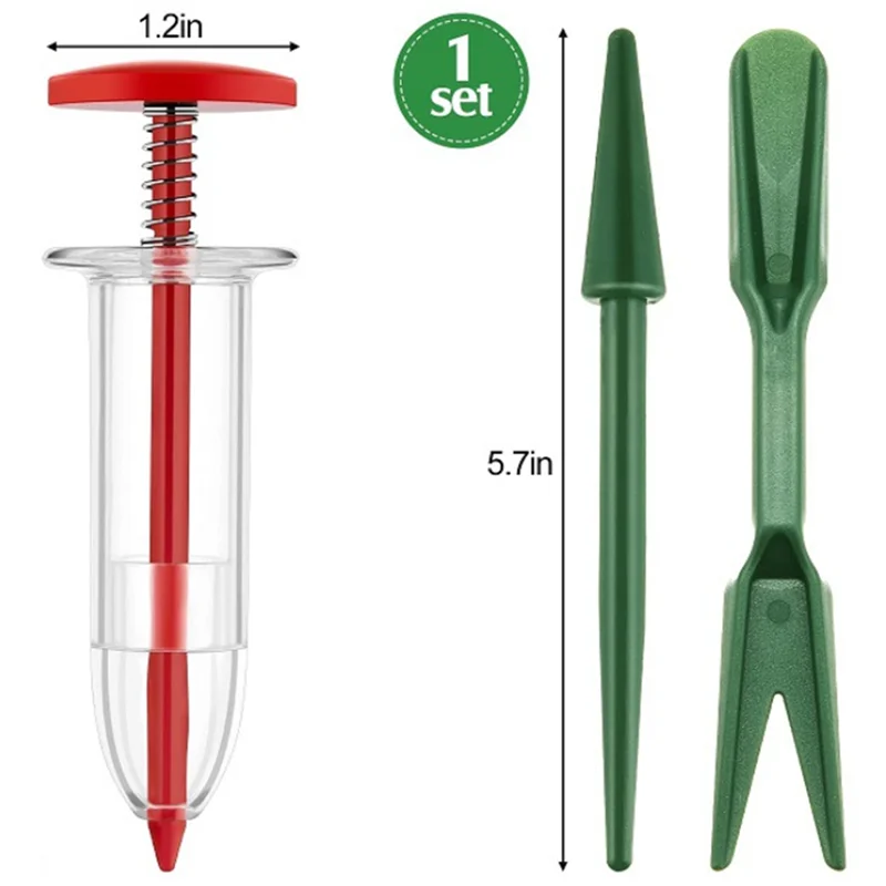 AF90-Mini Seeder Seed Seeder Tools, Hand Seedling Spreader And Broom Set, Small Spreader Handheld Seeder