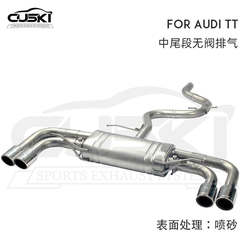 Stainless Steel Mid-Tail Section Valve Catback Exhaust for Audi TT 2.0 2008-2019 TTS 2016-2022 Valve Control Muffler