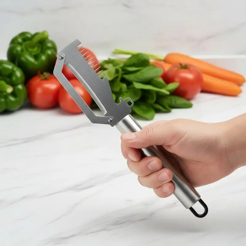 Prep Scallions In Seconds! Multi-Functional Stainless Steel Peeling Knife, Scraping Tool & Household Kitchen Gadget