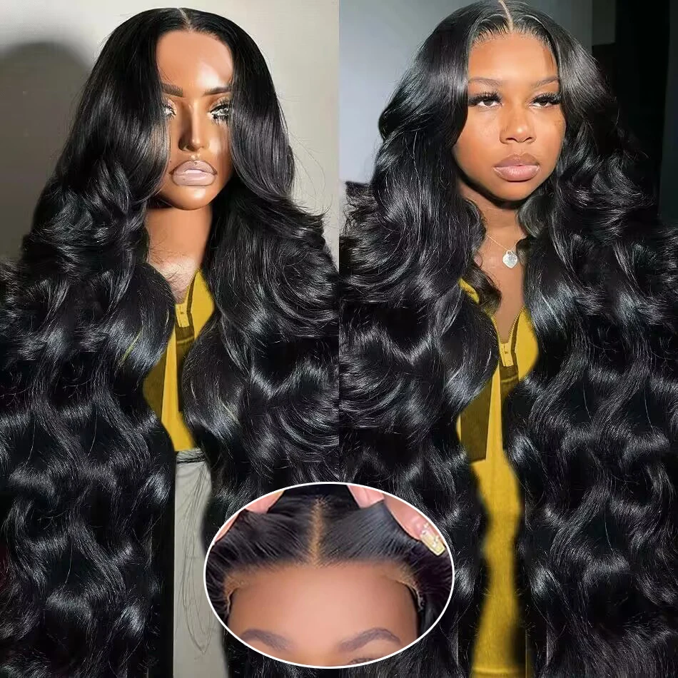 Ready To Wear Glueless Wig Human Hair Wigs HD Transparent Body Wave Lace Front Human Hair Wig Ready To Go Pre Plucked