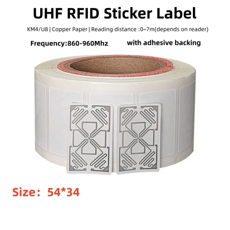 1000Pieces KM4/U8 54*34mm Passive UHF RFID Tag for Equipment Management 860-960MHz Intelligent Tracking