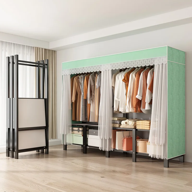 No Need for Installation Wardrobe Foldable and Convenient Steel Material Bedroom Furniture Size 90/126/168/188/210cm