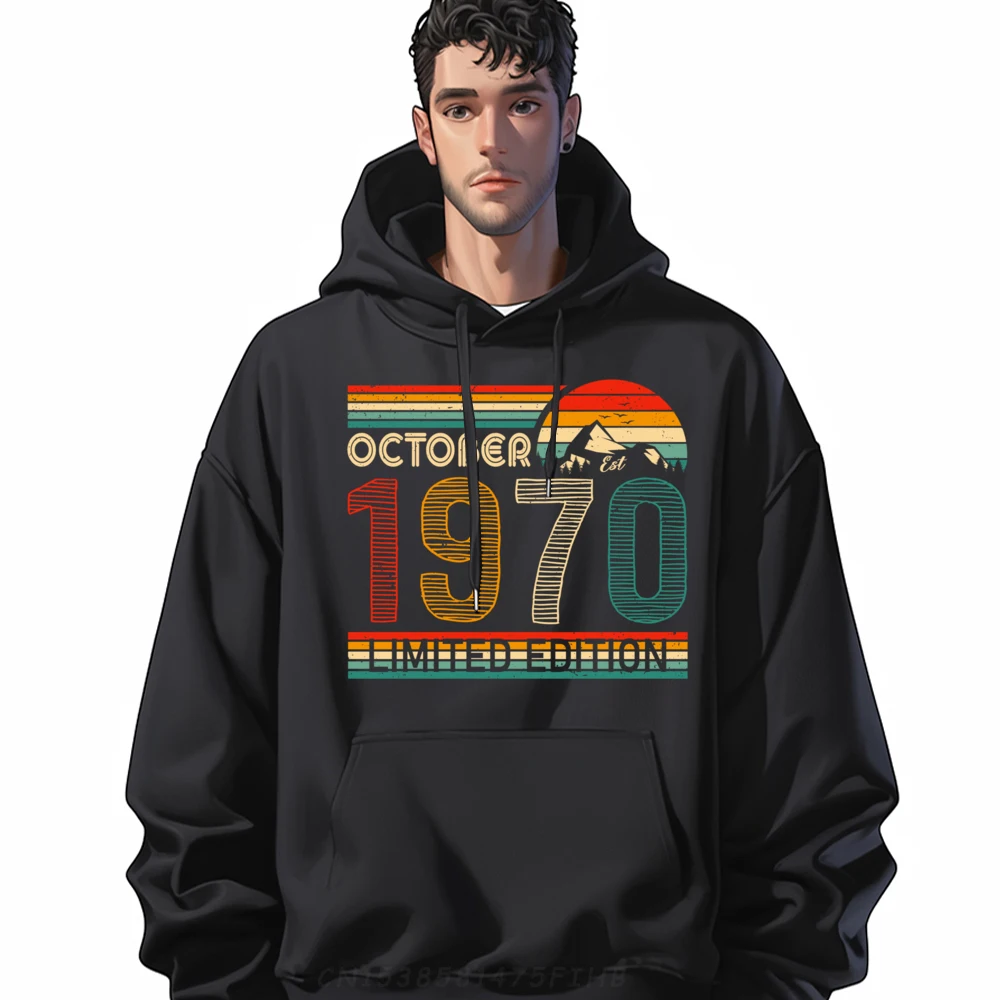 October 1970 Limited Edition Classic 1970 Vintage Birthday Big And Tall Pullover Hoodies Designer Clothes Men Halloween