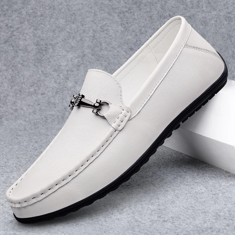 Fashion Brand Men's Casual and Comfortable Driving Shoes Spring and Summer Men's Non Slip Soft Sole Cowhide Casual Leather Shoes