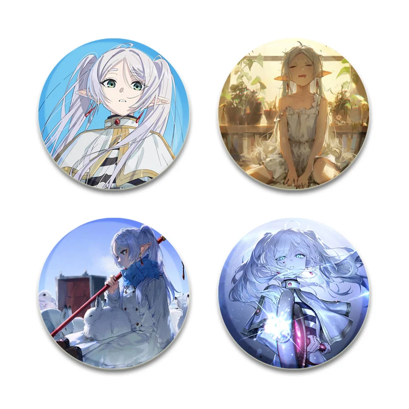 32/44/58mm Anime Sousou No Frieren Brooches Frieren/Fern/Himmel Pin Cosplay Cartoon Badge Bag Accessories Jewelry Handmade Gifts