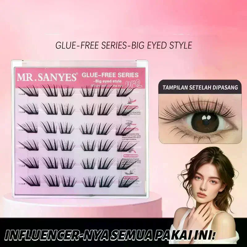 1 Set Glue Free Cluster Eyelashes With Natural Big Eye Effect Easy Apply For Beauty Lovers Daily Party Makeup