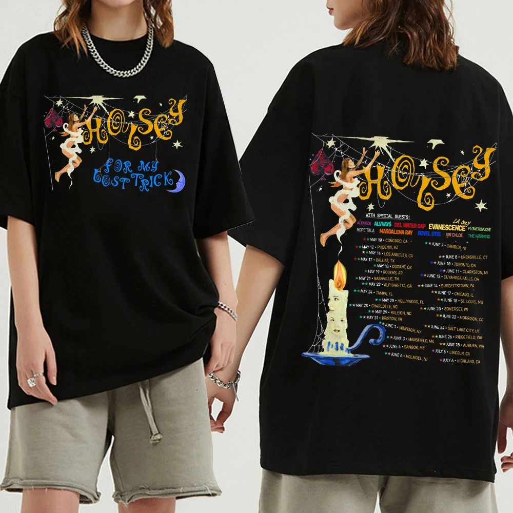 Футболка Halsey For My Last Trick The Tour 2024, повседневная рубашка в стиле Харадзюку с круглым вырезом, подарок