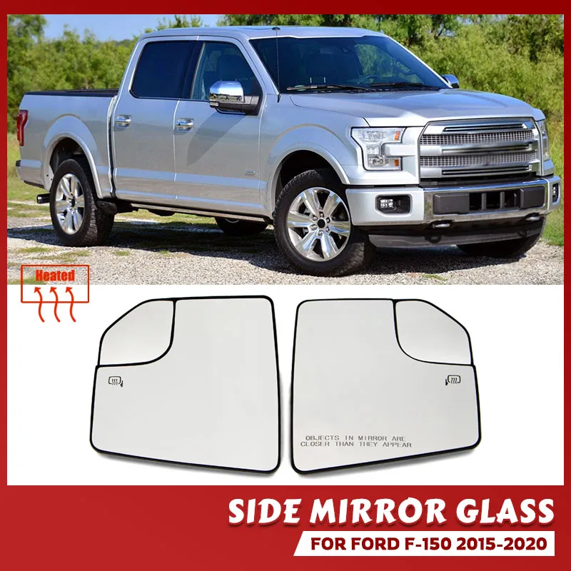 For Ford F-150 2015-2020 Pickup Heated Right Left Side Mirror Glass Convex Wide Angle Wing Mirror Replacement Rearview