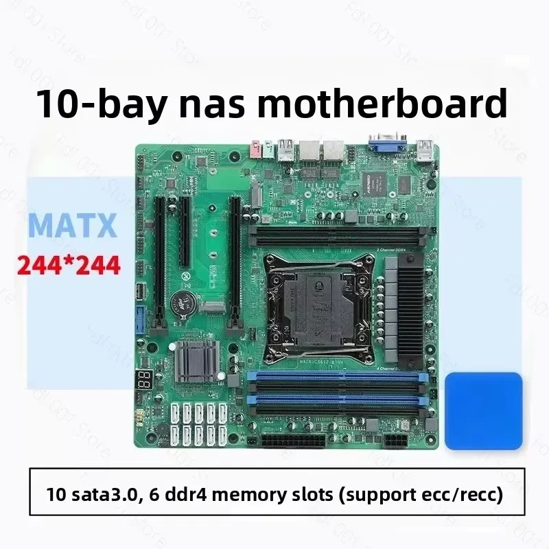 for NAS C612 mATX Board Supports Intel Xeon E5 V3 V4 Dual 2.5G LAN 2x M.2 NVMe 10 SATA3 ECC RAM PCIe Bifurcation Integrated