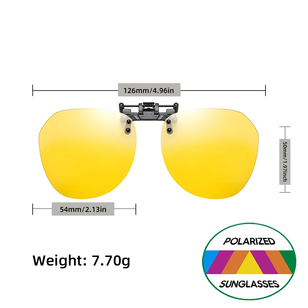 VIVIBEE Flip Up Clip On Nachtsichtbrille Polarisierte Männer Fahren Gelbe Sonnenbrille Frauen UV400 Angeln Universal Clips – Detail 5