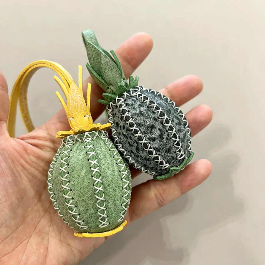 Handwoven Bag Pendant Car Mobile Phone Keychain Microfiber Cow Leather Pendant Bag Charm 2027 New