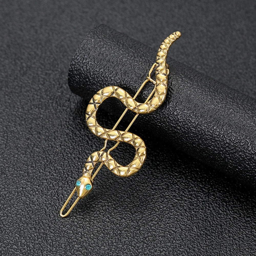Vintage Schlangen-Haarspangen für Damen, Entenschnabel-Haarklammer mit Strass, Legierung Haarnadeln, Modische Haaraccessoires für Frauen – Detail 7