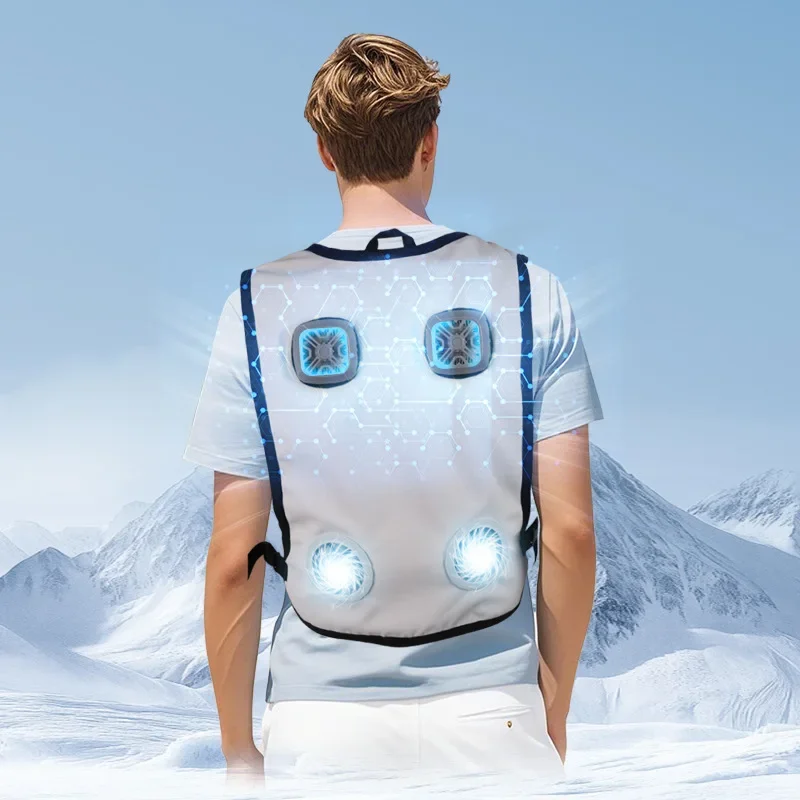 Two semiconductor refrigeration ice vest air conditioner clothing Peltier refrigeration cooling fan