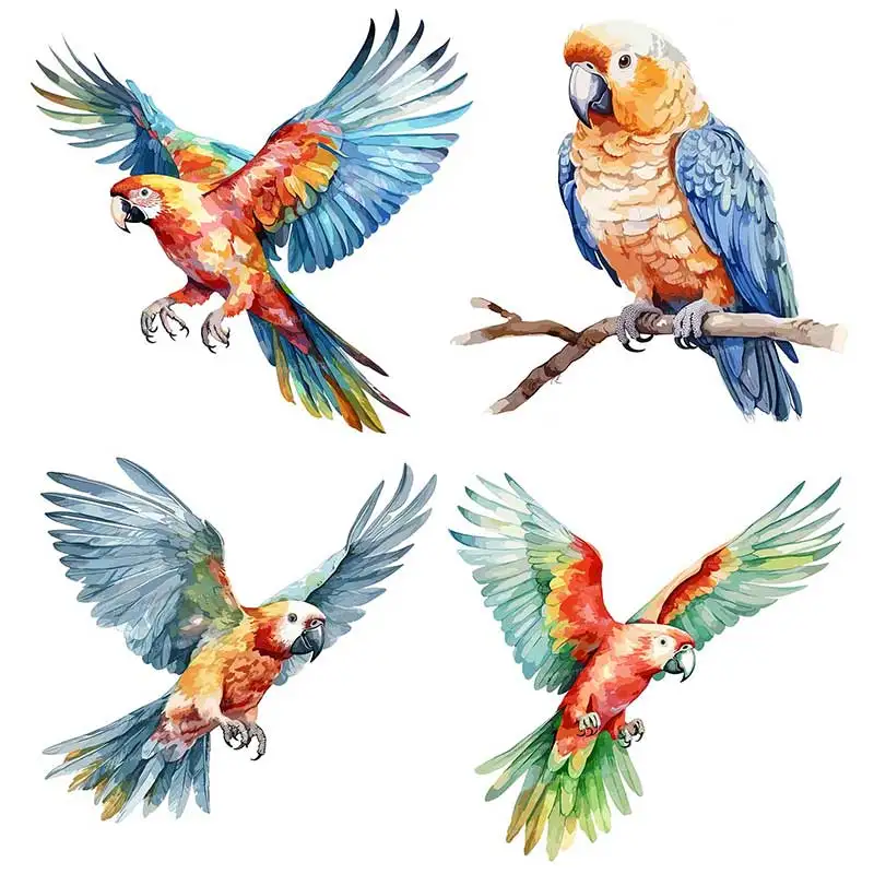 Watercolor Parrot Car Stickers Decal Vinyl Waterproof Outdoor Car Bumper Window Notebook Computer Decoration Auto Parts SH794