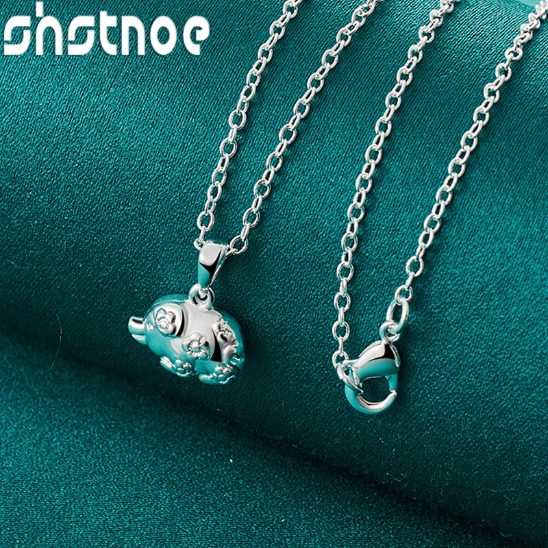 

SHSTONE 925 Sterling Silver Small Pig Pendant Necklace For Women 16-30 Inch Chain Wedding Party Birthday Fashion Luxury Jewelry