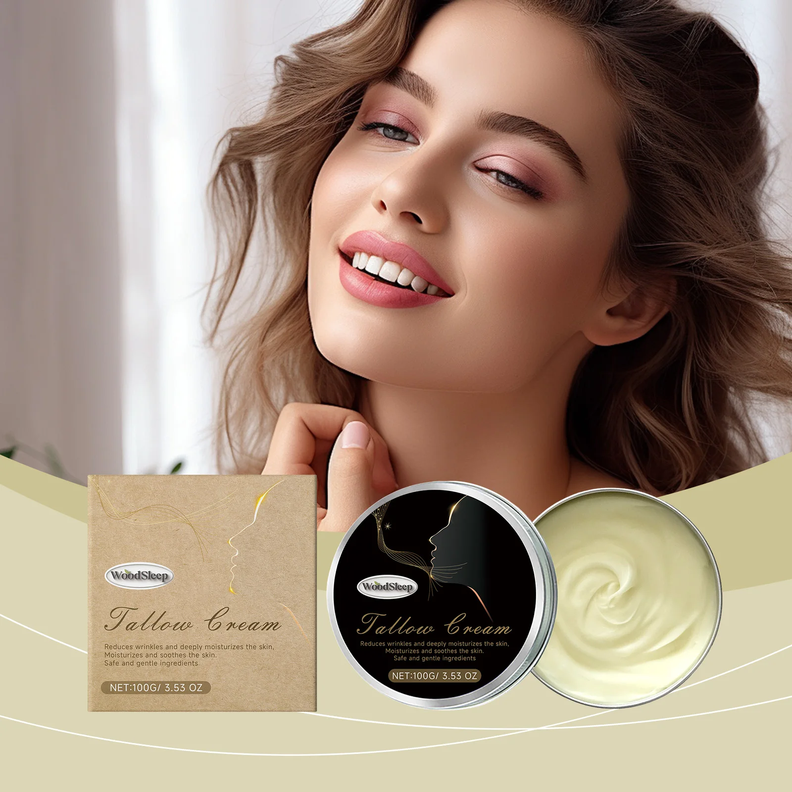 Daily Skin Care Grass-fed Beef Tallow Cream, Moisturizing & Hydrating Gentle Skincare Product