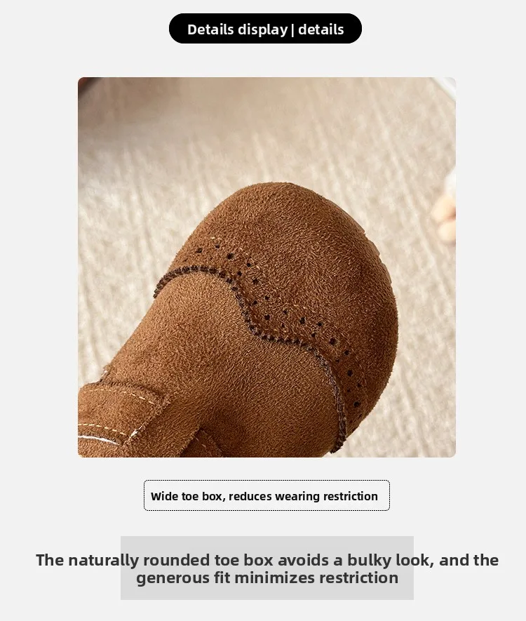 2026 Neue Freizeitschuhe für Jungen und Mädchen, modische Kinderschuhe mit Schnalle, runder Zehenpartie, im britischen Stil, Loafer, Unisex-Schuhe für Kinder, Baby-Laufschuhe – Detail 3