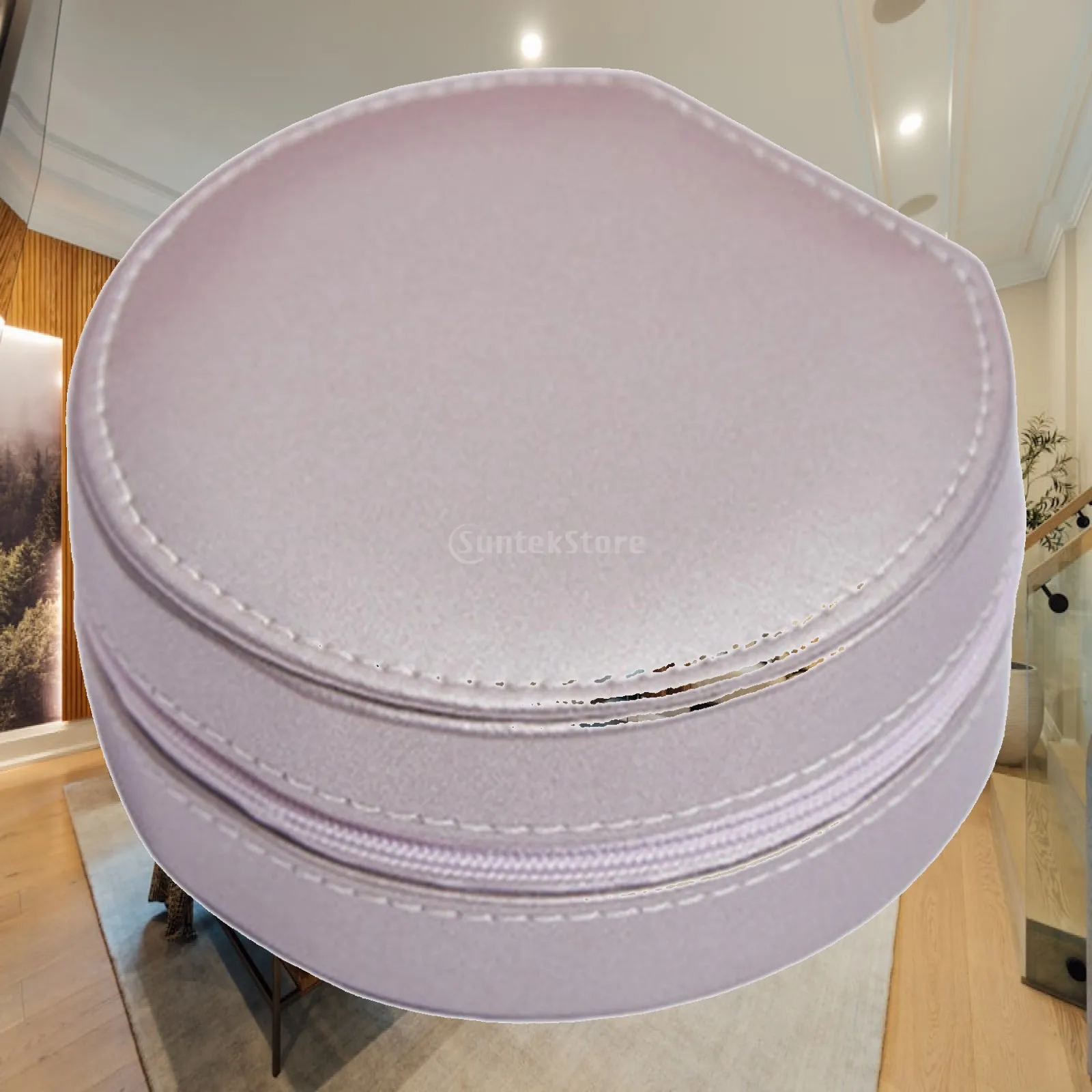 Jewelry Storage Case Organizer Box With Double Layer PU Leather Zipper Closure Groove Detachable Divider