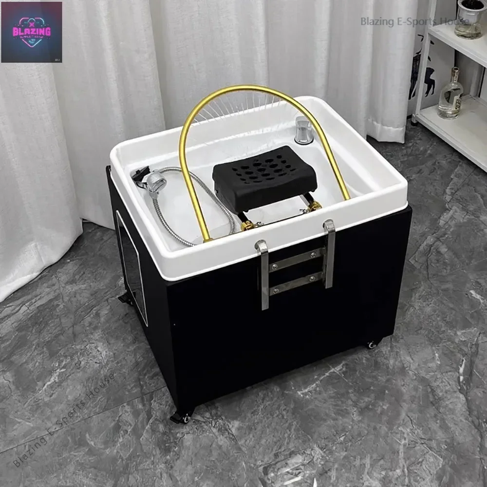 Simple Portable Head Spa Salon Hairdresser Beauty Luxury Shampoo Bed Steamer Nourishing Silla De Barberia Equipment Furniture