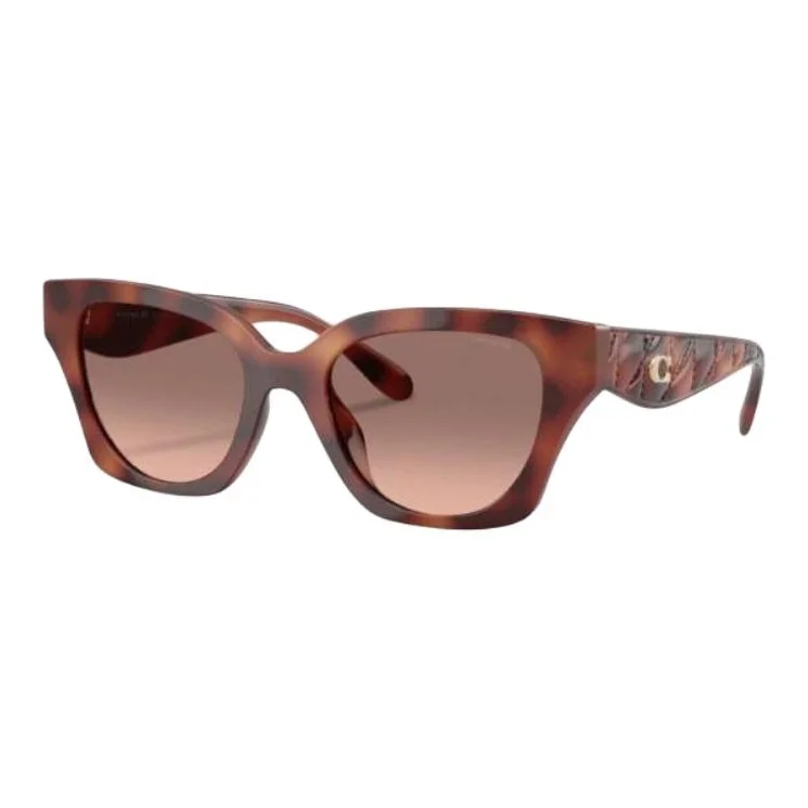 COACH Metal Irregular Shape Sunglasses Women's Tortoiseshell CAD18-TTB