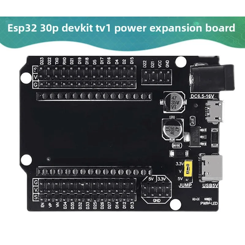 2pcs/32 Expansion Board V1 - TYPE-C/Micro Dual Power Supply, 30Pin Expansion Board for Electronic Projects