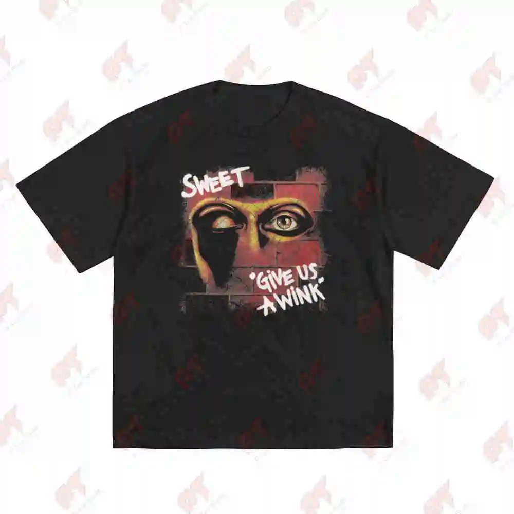 The Sweet Give Us A Wink Brian Connolly Steve Priest Short Sleeve Tee 100% Cotton T-Shirt