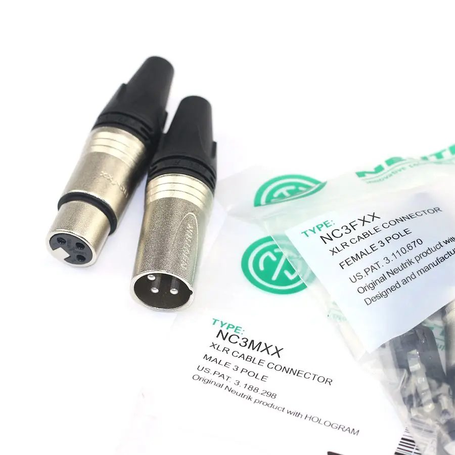 60PCS/lot brand new FOR NEUTRIK connector 30PCS NC3MXX & 30PCS NC3FXX Male & femelle3PIN XLR Connecteur avec!