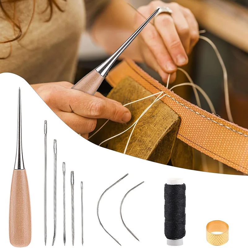 10/11Pcs Leather Sewing Kit Leather Craft Tool Kit Leather Repair Kit Leather Hand Sewing Repair Kit Sewing Kit DIY Tool Set