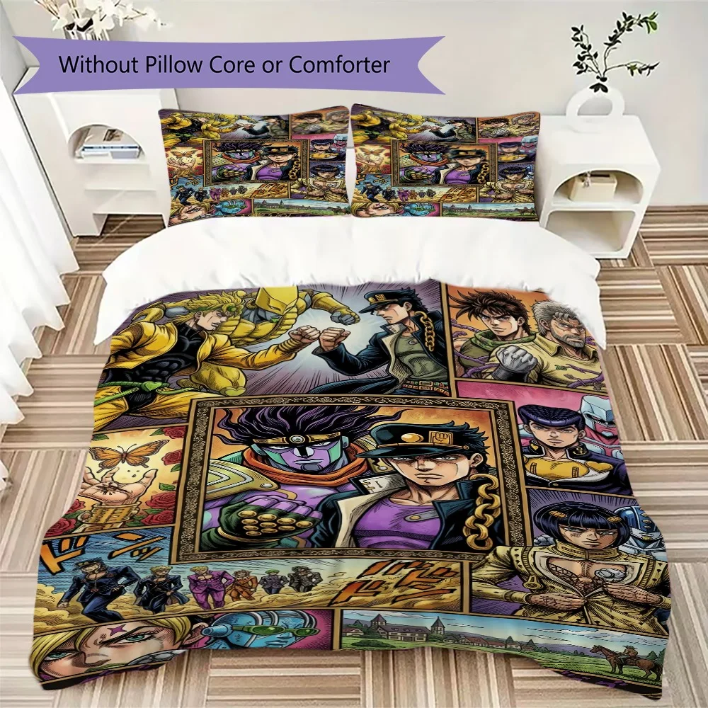 Stylish JOJO Bizarre Adventure Pillowcase & Duvet Cover Set Anime Bedding for Bedroom Decoration Perfect Gift for Fans.-Xin