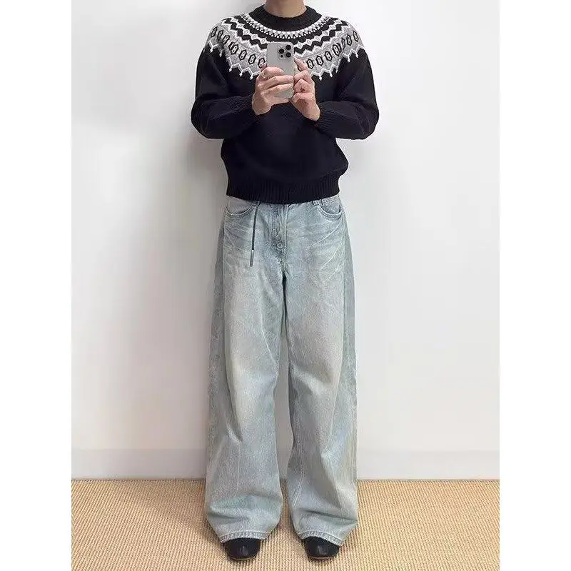 الأمريكية الرجعية عادية V-Ne محبوك سترة الرجال اللون المفتوحة سترة لينة البوليستر طويلة Sve الشتاء ملابس خارجية