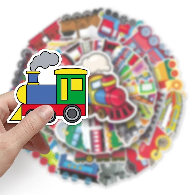 10/25/50pcs Cartoon Little Train Stickers for Teacher DIY Learning Gift Wall Decals Bottle Travel Luggage suitcase phone