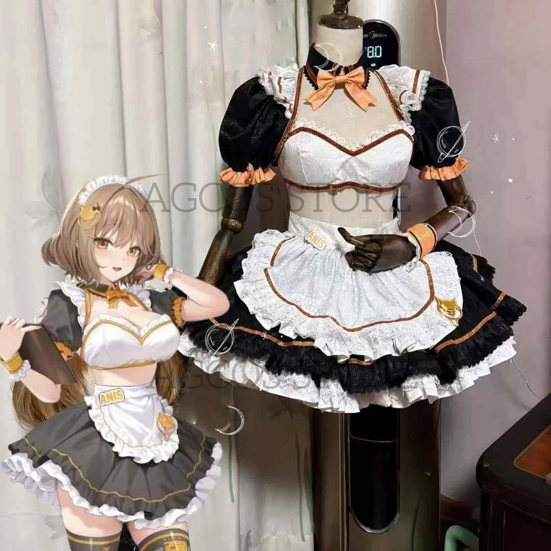 AGCOS مخصص NIKKE Anisu تأثيري حلي امرأة ملابس عيد الميلاد خادمة فستان ازياء تأثيري