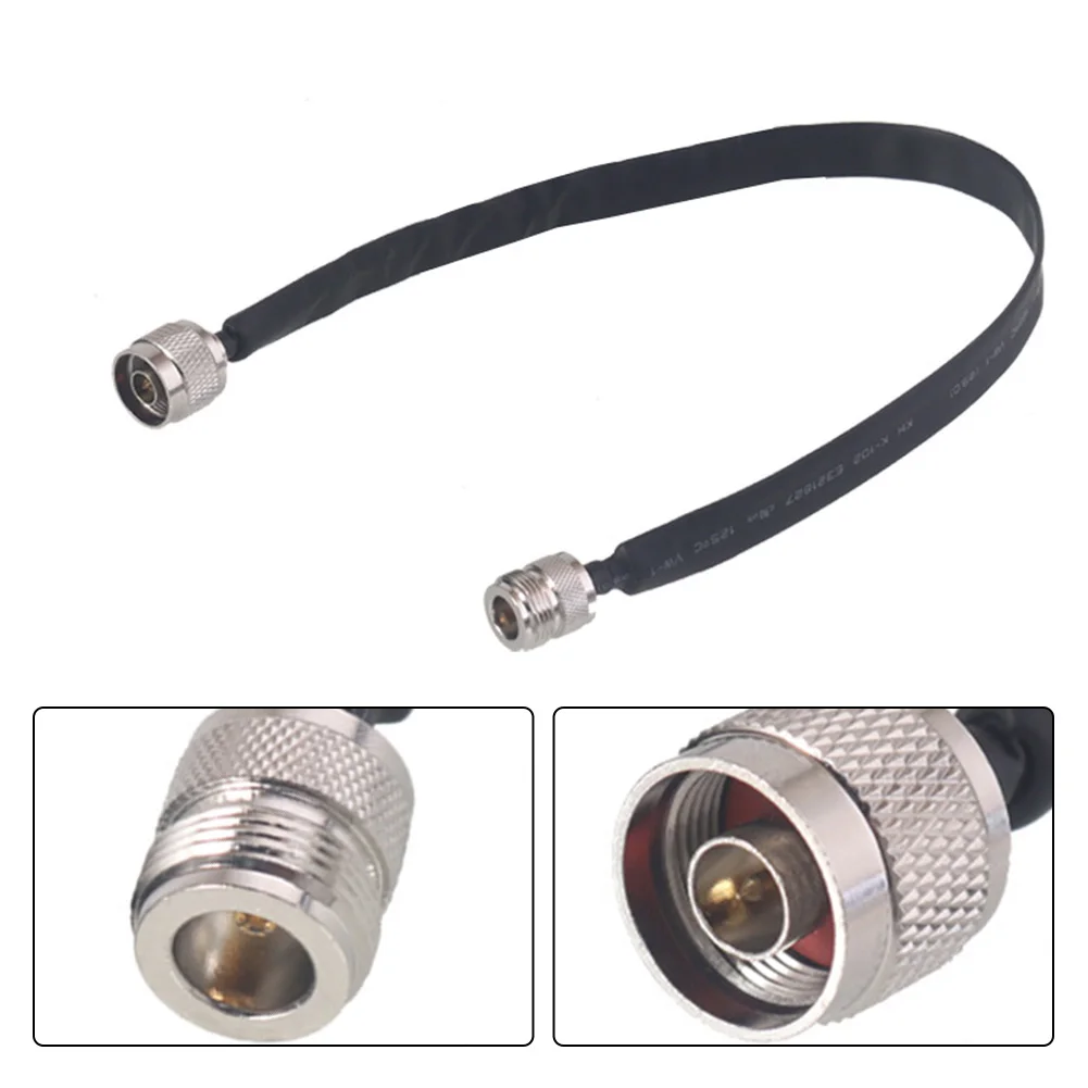 1pcs 40cm Window Pass Through Flat Cable N Male To N Female RF Coaxial Cable 50Ohm Extension Cord For Antennas Car Radio