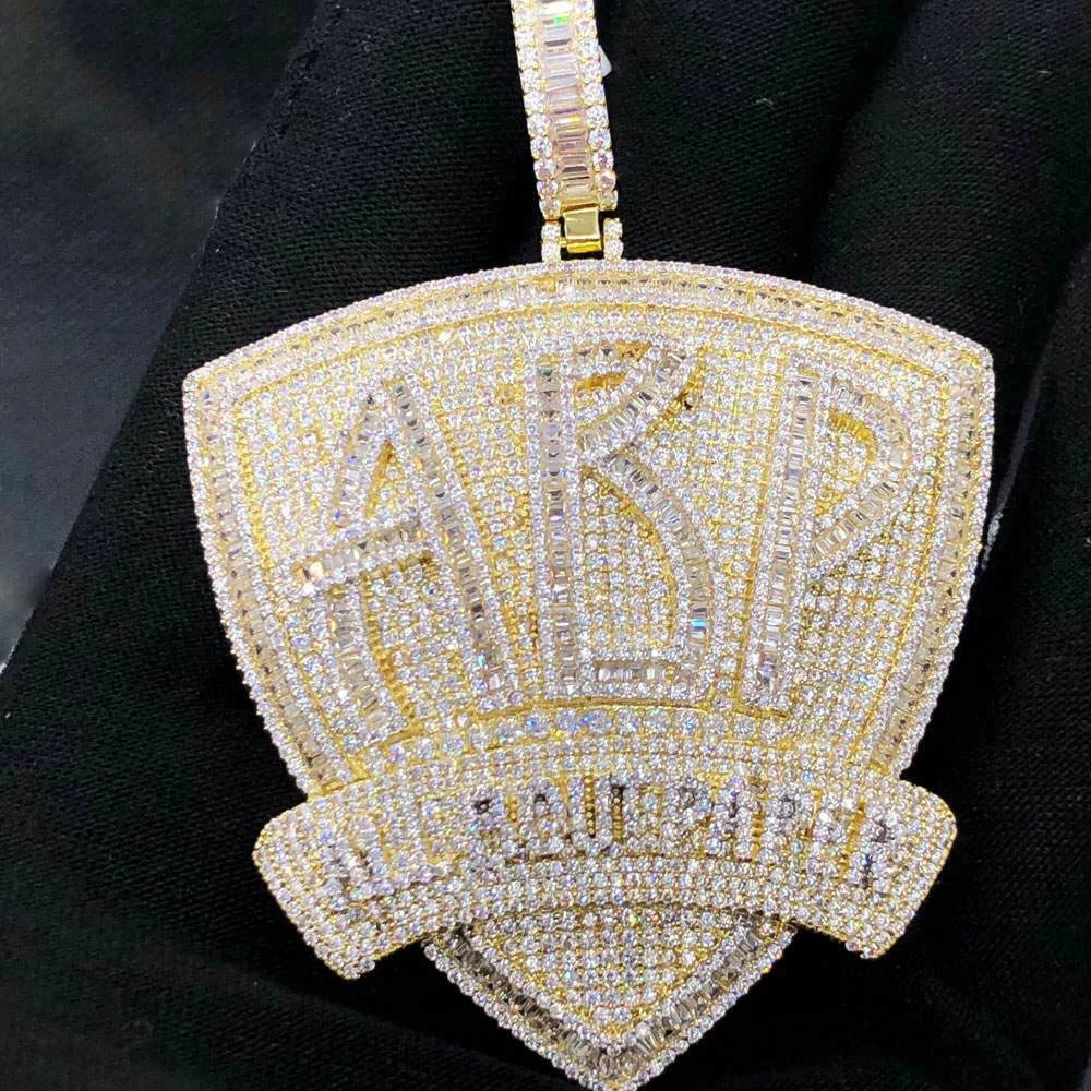 ABP All About Paper Hip Hop Pendant For Men Full Paved 5A CZ Big Heavy Rock Punk Iced Out Bling Jewelry