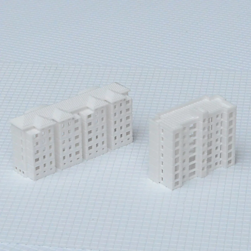 

4 Pcs Mini House Model Building Ornaments Sand Table Buildings Miniature White Decor Models