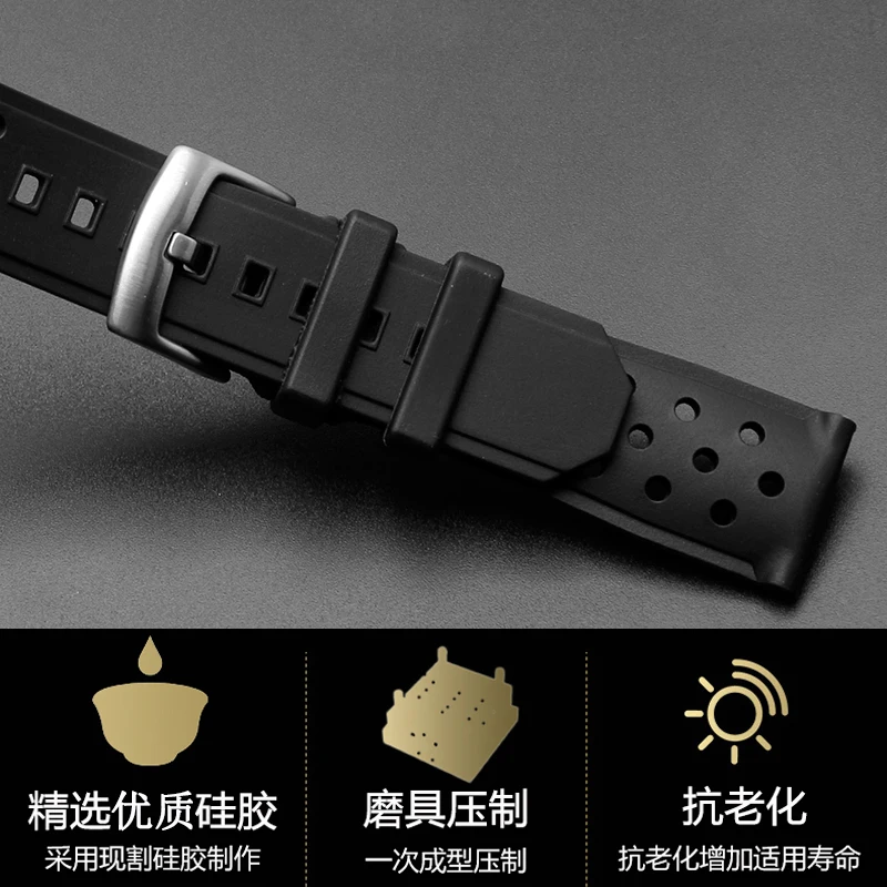Interface reta pulseira de silicone para Heuer F1, pulseira relógio de borracha esportiva, estilo pino, 22mm respirável, CAZ2011