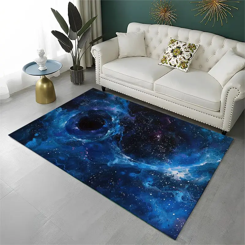 Dream Universe Galaxy Space Stars Black Hole Milky Way Large Area Rug Non-slip Carpet for Bedroom Living Room Sofa Floor Mat