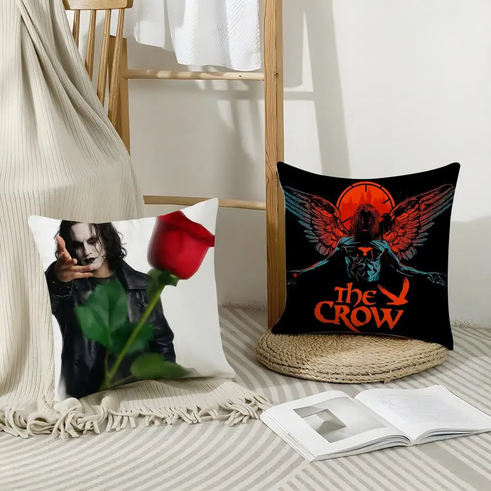 Classic Movie T-The CrowS Cushion Cover Short Plush Breathable Pillowcase Odorless Invisible Zipper Washable Removable