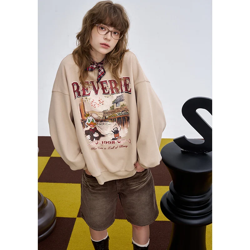 ELFSACK Y2K Vintage Mid-Length Winter Shorts for Women 2025