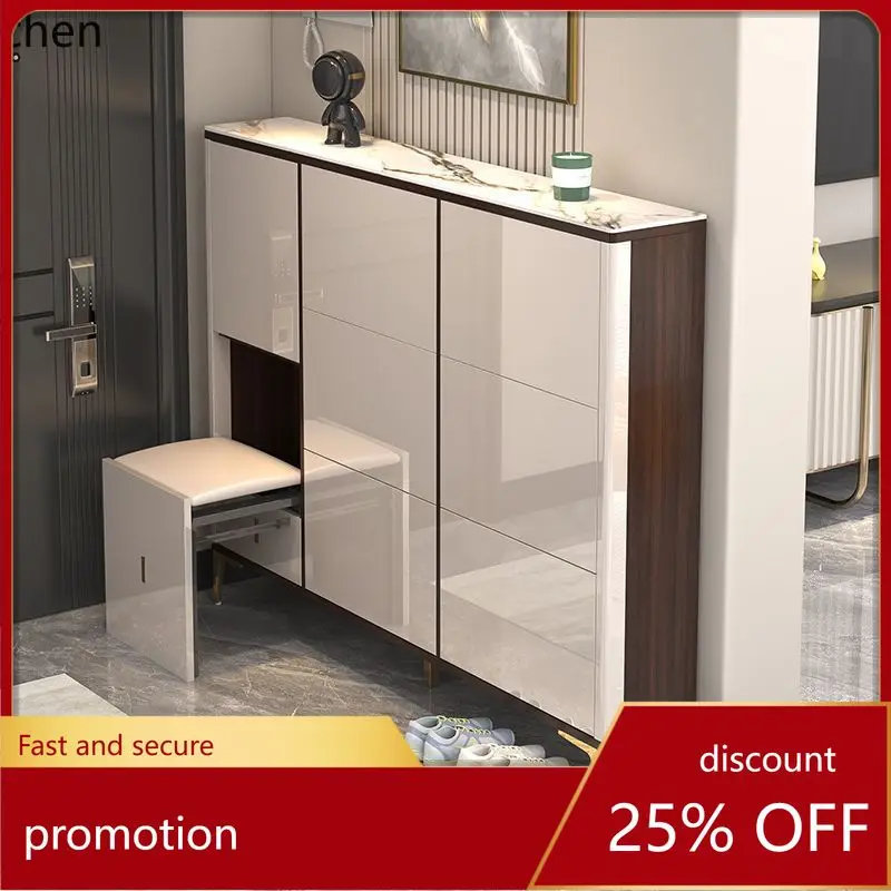 CZ Flip Shoe Cabinet Doorway Entry Wall-Mounted Narrow Shoe Cabinet Integrated Door Back Style Shoe Cabinet