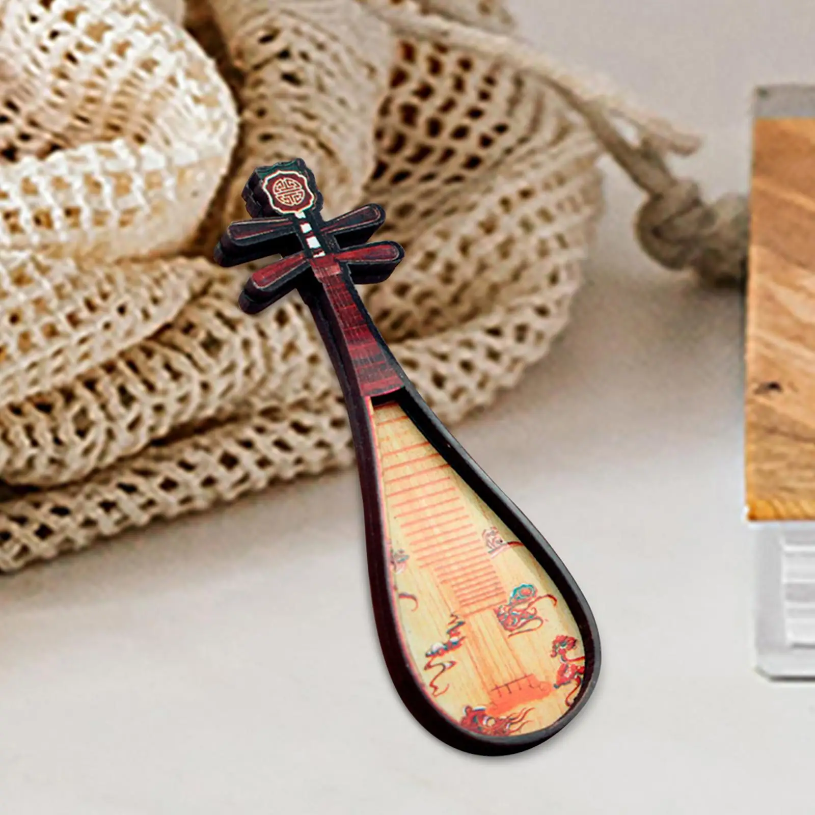 نموذج آلة موسيقية مصغرة لبيت الدمى ملحقات لعبة خشبية مصنوعة يدويًا لتزيين أثاث بيت الدمية 1 12 #5