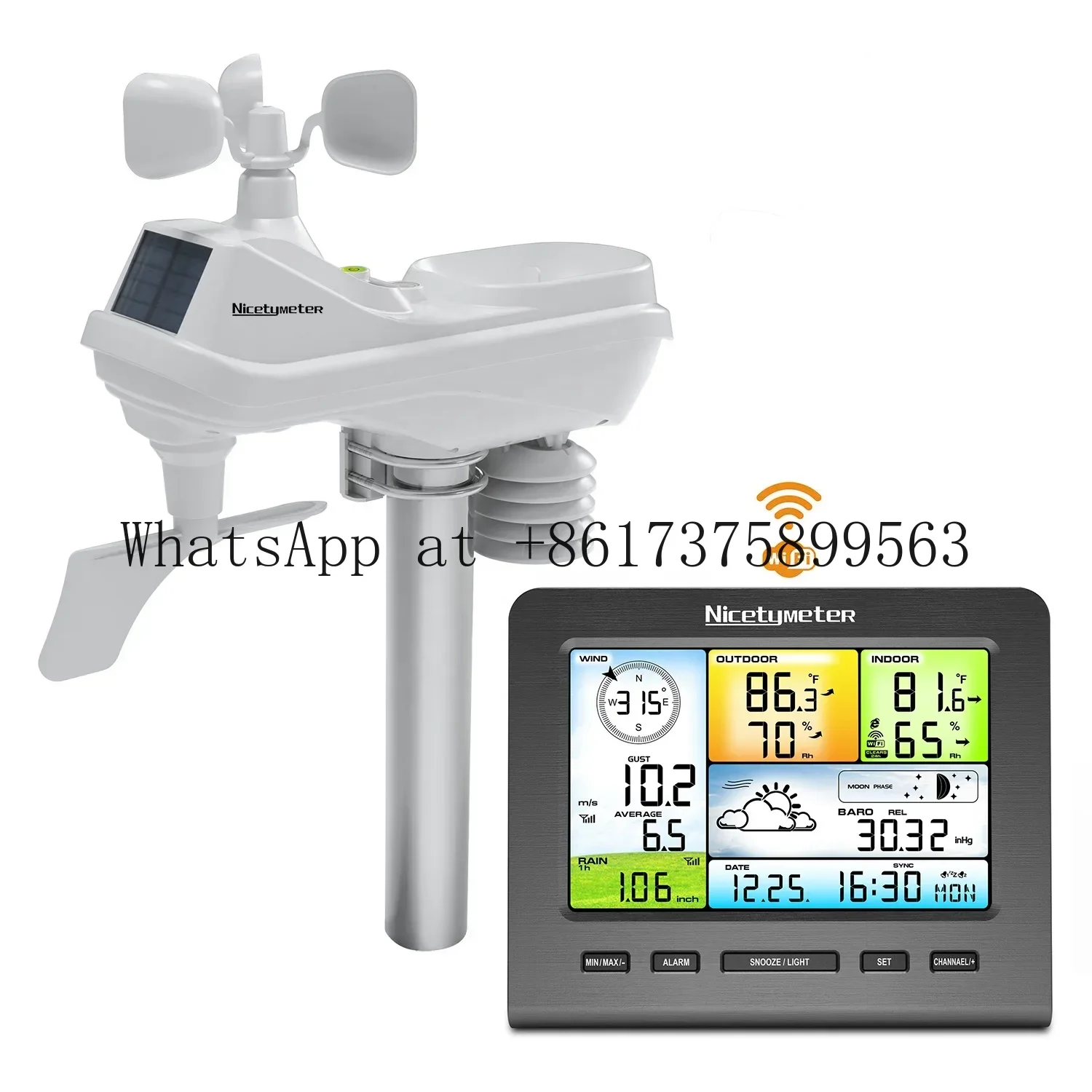 036 A 5-in-1 Wireless Weather Station | LED Color Console | Forecast, Temp, Humidity, Wind, Rain, Alarm | 2024