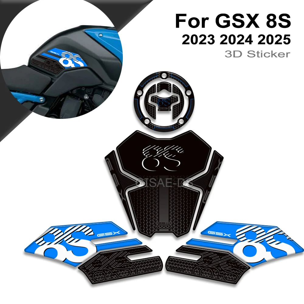 

GSX8S Protection Tank Pad Grips Gas Fuel Oil Kit Knee Stickers Decals Fairing Fender For Suzuki GSX-8S GSX 8S 2023 2024 2025