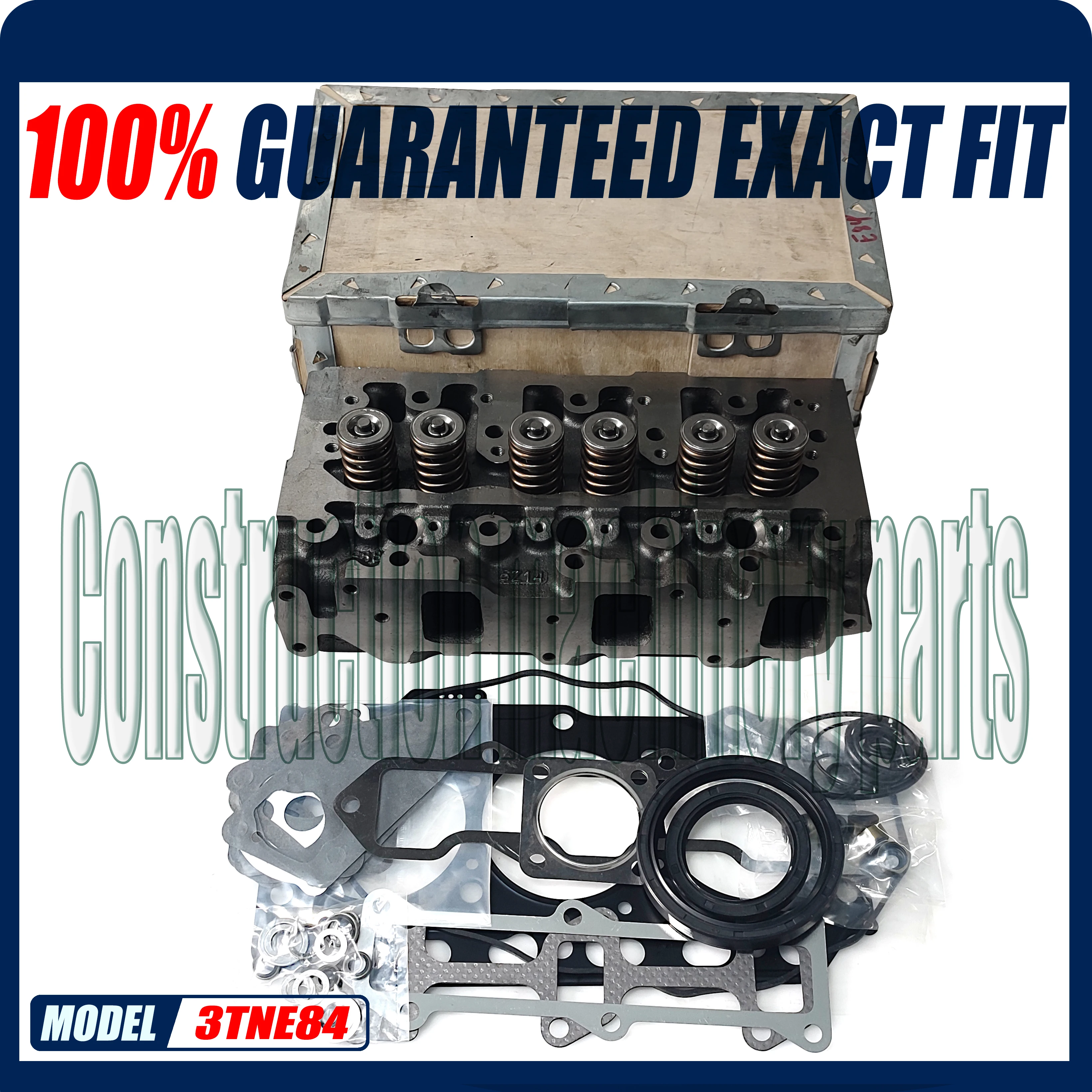 New Cylinder Head Assy With Valves Spring Full Gasket Kit Head Gasket For Yanmar 3TNE84 Engine