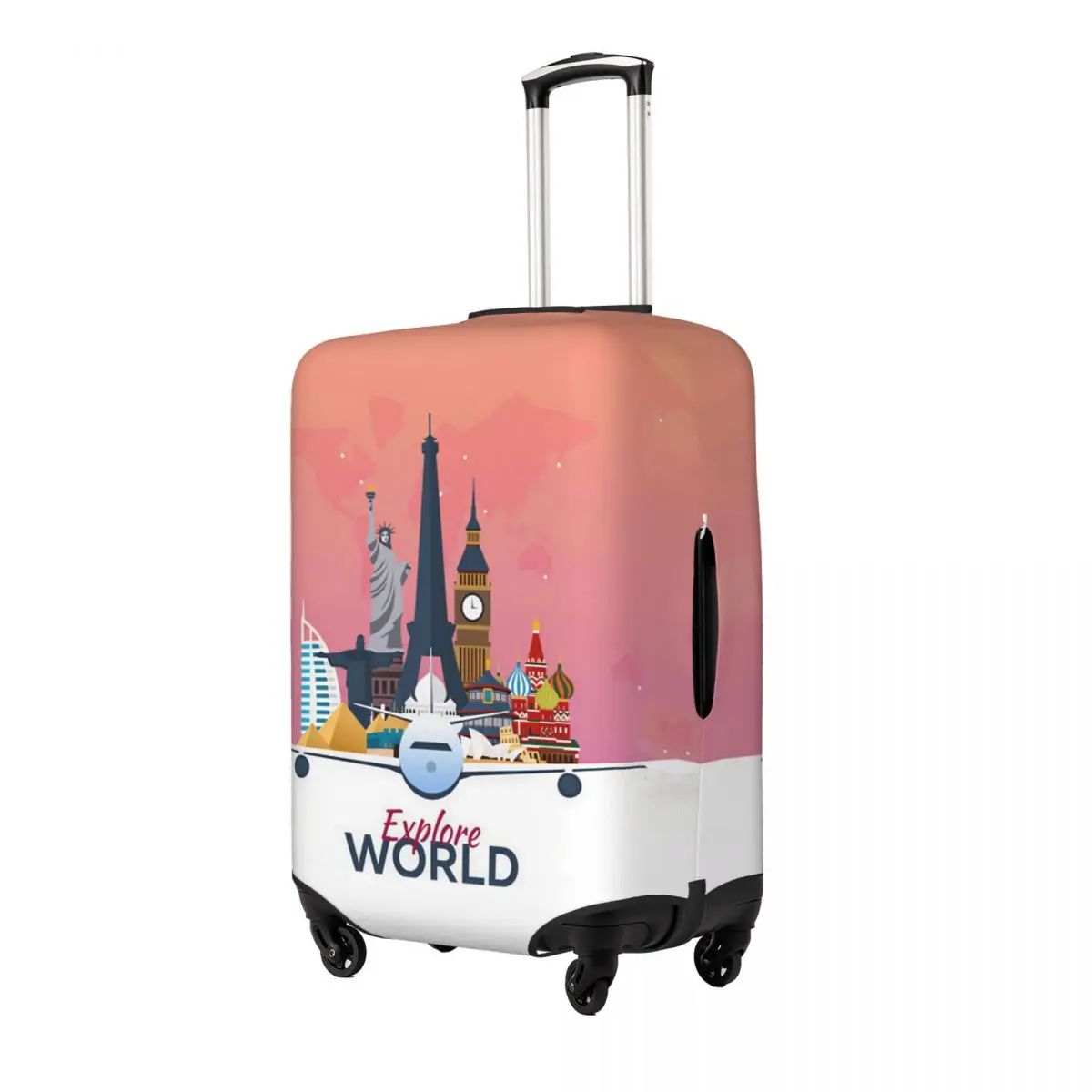 Travel Around The World Suitcase Cover Vacation Fun Luggage Accesories Cruise Trip Protector