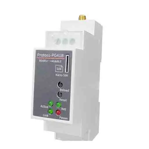 Protoss-PG41B RS485 to 4G Serial Server Rail Mounting DTU 9~50V/100~240V DC/AC Remote Configuration for Communication Networking