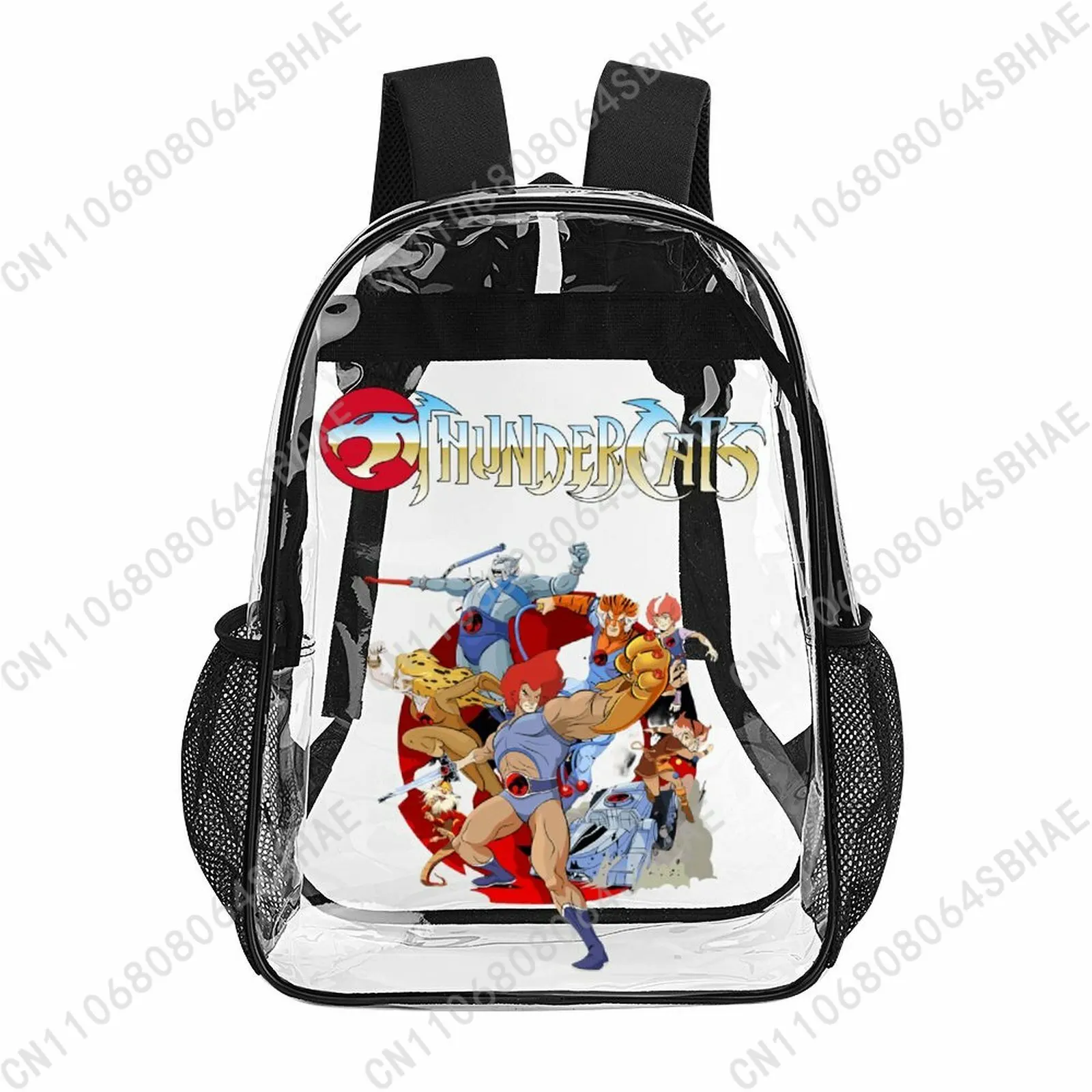

ThunderCats Trendy 17 Inch Clear Backpack for Teenage Girls Boys Personalized Name Transparent School Bag Cool PVC Gifts