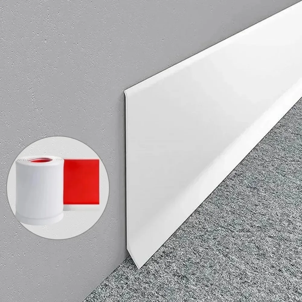 1PC 1M/2M/3Meters/6M Flexible PVC Baseboard Trim, Self Adhesive Wall Base Molding, Waterproof Cove Base for Home Decor