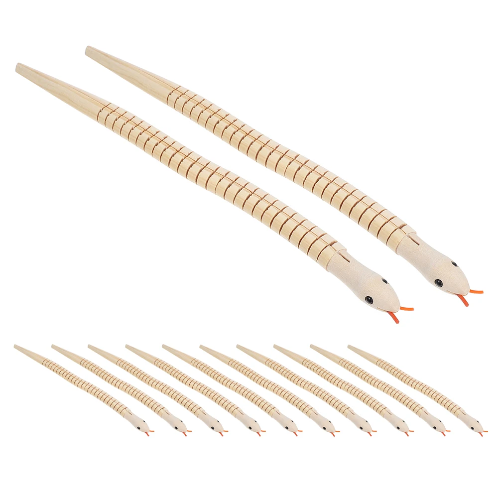 

12 Pcs Wooden Toy Snake Gifts Halloween Fake Prank Party Favors Statue Children Toys April Fools Kids Fool's Day Props