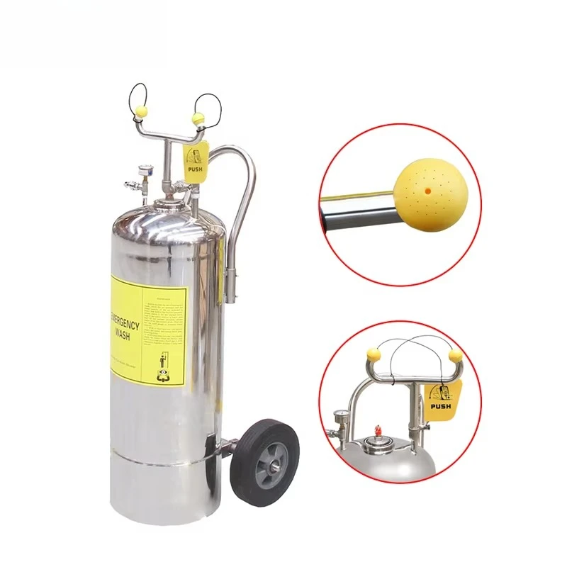 

Portable and Easy to Use Stainless Steel Portable Eye Wash Shower with Water Tank